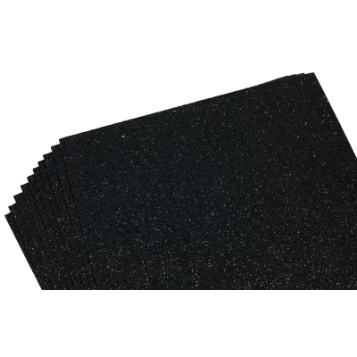Фоамиран 1,0мм черный с глиттером   10 листов (17GLA4-015)