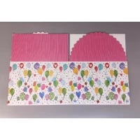 Коробка для торта 350 г 24 x 24 x 14,5см  4 дизайна (12шт/уп) Unison (HB 8050-M)