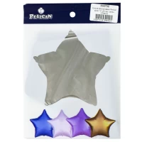 Шарик фольгированный PELICAN звезда 10' (25см), САТИН СЕРЕБРО, 5шт/уп Серебряный Pelican (832732)