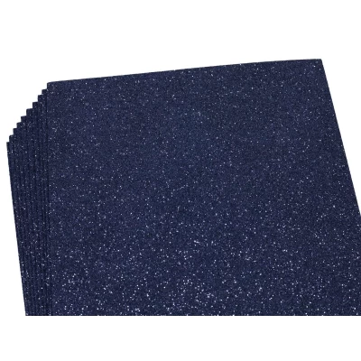 Фоамиран 1,7мм темно синий с глиттером   10 листов (17GLA4-060)