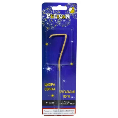 Свеча цифра бенгальская Pelican, 