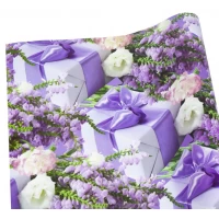 Бумага упаковочная мелованная 80г 10 листов  100 х 70см Фиолетовый Unison (PVM10-145)