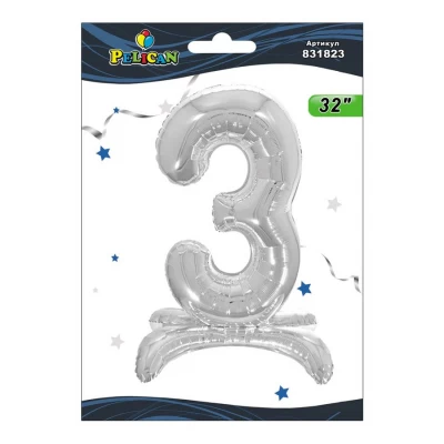Цифра фольгированная на подставке Pelican 