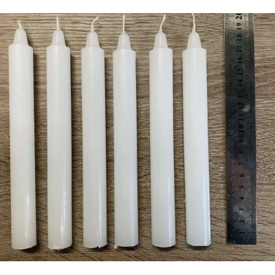 Свечи хозяйственные парафиновые время горения 8 часов, Ø ≈ 2 см, ⇕ ≈ 18 см, 6шт/наб Белый Unison (С020*18/1)