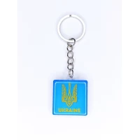 Брелок акриловый квадрат 30 х 36мм, шильда 30 х 30мм Желто-синий Unison (UNB-1019)