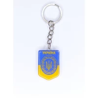 Брелок акриловый щит 25 х 41мм, шильда 35 х 25мм Желто-синий Unison (UNB-1011)