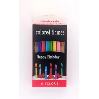 Свечи для торта с разноцветными огоньками, 8,5см, 6шт/уп Разноцветный Unison (1274)