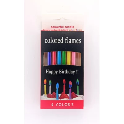 Свечи для торта с разноцветными огоньками, 8,5см, 6шт/уп Разноцветный Unison (1274)