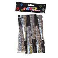 Дудка горн для дня рождения, голограмма серебро, 6шт/уп Серебряный Unison (7500-101)