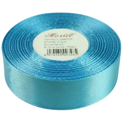 Атласная лента 2,5см x 33м Голубой Marill (LA2533-62) Атласная лента 2,5см x 33м Голубой Marill (LA2533-62)
