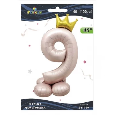 Шарик фольгированный цифра с короной на подставке Шарик фольгированный цифра с короной на подставке