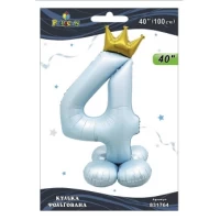 Шарик фольгированный цифра с короной на подставке Шарик фольгированный цифра с короной на подставке