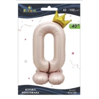 Шарик фольгированный цифра с короной на подставке Шарик фольгированный цифра с короной на подставке