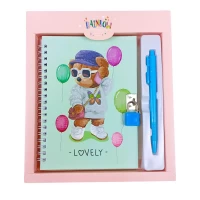 Блокнот с замком металлическим 13 х 18см + ручка шариковая 