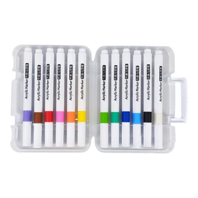 Набор маркеров акриловых 12шт в пластиковом футляре (206A-12)