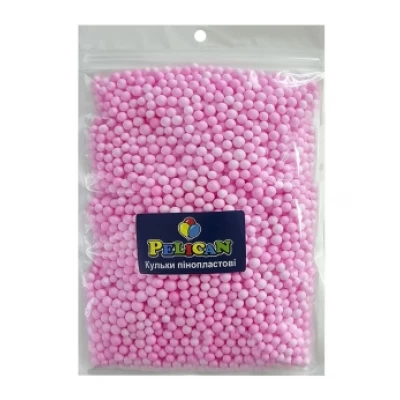 Пенопластовые шарики диаметр 4-6мм розовые Baby pink, 250мл Розовый Pelican (886116)