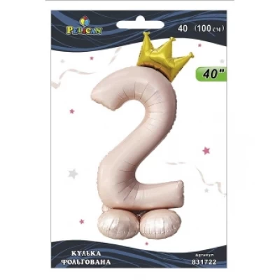 Шарик фольгированный цифра с короной на подставке Шарик фольгированный цифра с короной на подставке