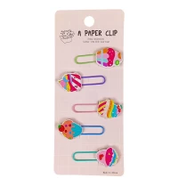 Закладки-скрепки с деревянным декором 5шт 