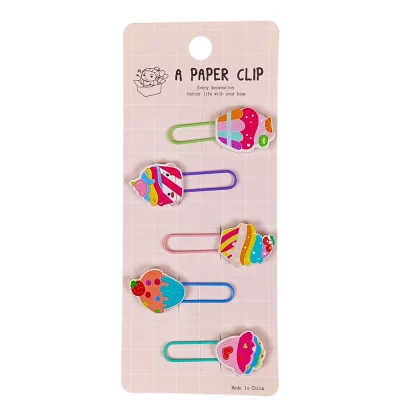 Закладки-скрепки с деревянным декором 5шт 