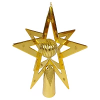 Верхушка для елки рождественская Звезда 3D золотая, 20см (11555265 gold)