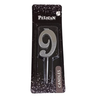 Свеча цифра с блестками Свеча цифра с блестками