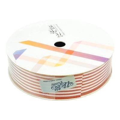 Лента декоративная полосатая 28мм х 25м коричневая (R.HJSD brown) Лента декоративная полосатая 28мм х 25м коричневая (R.HJSD brown)