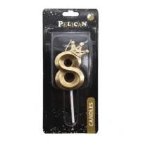 Свеча цифра 3D с короной Свеча цифра 3D с короной