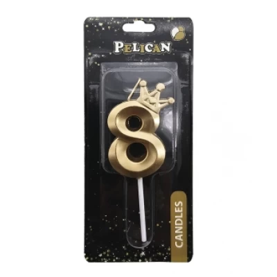 Свеча цифра 3D с короной Свеча цифра 3D с короной