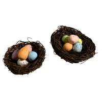 Декор пасхальный, Яйца в гнезде - 2шт в упаковке (L00548)