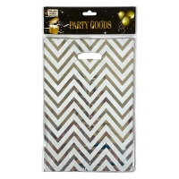 Пакеты подарочные полиэтиленовые 17 х 25см, 400мкм фольга, 10шт (10718 silver)