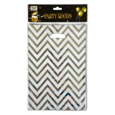 Пакеты подарочные полиэтиленовые 17 х 25см, 400мкм фольга, 10шт (10718 silver)