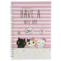 Тетрадь А5 на спирали, 60 листов 70 гр клетка, Кошки (DM-2158-40)