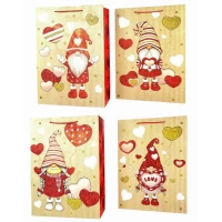 Пакет подарочный новогодний , 30 х 41,5 х 13cm 4 дизайна (678L)