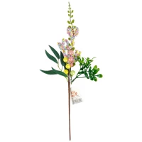 Новогодняя ветка с ягодками 32 см, зеленая с цветными шариками (с30594)