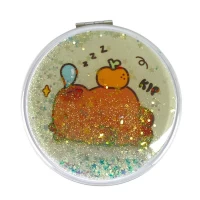 Зеркало круглое 7см с блестками, Капибара (ZT185-2459L)