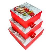 Подарочная новогодняя коробка 20 х 20 х 9,5см, 3шт/наб (XMS-5M-L)