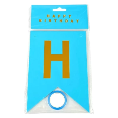 Гирлянда флажки HAPPY BIRTHDAY 12 х 17см (HB-1098  blue)