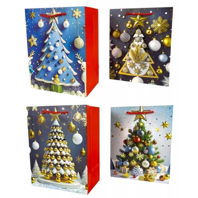 Пакет подарочный новогодний , 18 х 23 х 10cm 4 дизайна (Y2113S)