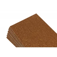 Фоамиран с глиттером  1,8мм, 10 листов, оранжевый (самоклейка) Коричневый Unison (8673)