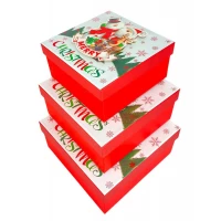 Подарочная новогодняя коробка 20 х 20 х 9,5см, 3шт/наб (3566L) Подарочная новогодняя коробка 20 х 20 х 9,5см, 3шт/наб (3566L)