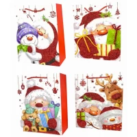 Пакет подарочный новогодний , 26 х 32 х 12cm 4 дизайна (848M)