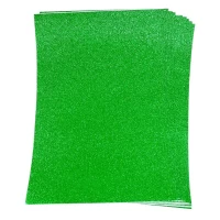 Фоамиран 1,7мм ярко зеленый  с глиттером  10 листов (самоклейка) Зеленый Josef Otten (17GLKA4-011)
