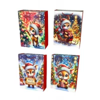 Пакет подарочный новогодний, 4 дизайна, 210g, 30 х 41,5 х 12 см (SM534L-2)