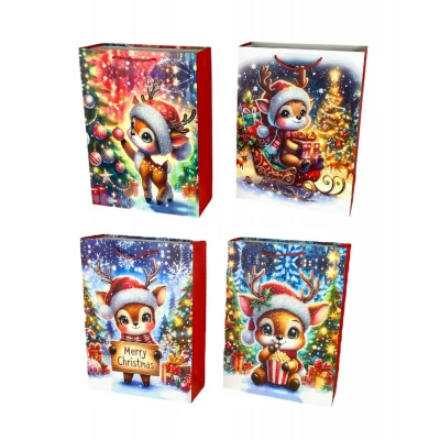 Пакет подарочный новогодний, 4 дизайна, 210g, 30 х 41,5 х 12 см (SM534L-2)