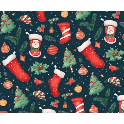 Бумага новогодняя для упаковки подарков 10 листов - 100 х 70 см 50г (PCZ10070-10-630)