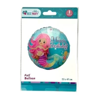 Шарик надувной фольгированный 53 х 47 Happy Birthday Русалка (BP10855(SL-C118)) Шарик надувной фольгированный 53 х 47 Happy Birthday Русалка (BP10855(SL-C118))