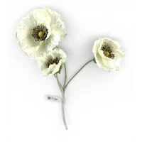 Ветка с маками, 65 см, белая (с30511-3)