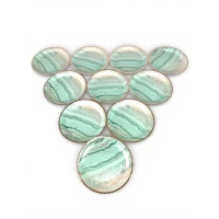 Тарелки одноразовые картонные, 10 шт 23см, 250 грамм, Мрамор с фольгой (CP7319)