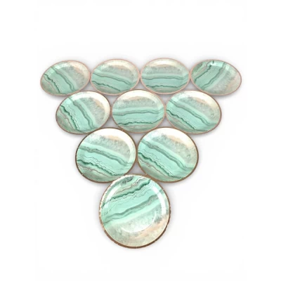 Тарелки одноразовые картонные, 10 шт 23см, 250 грамм, Мрамор с фольгой (CP7319)