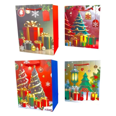 Пакет подарочный новогодний , 18 х 23 х 10cm 4 дизайна (Y2200S)